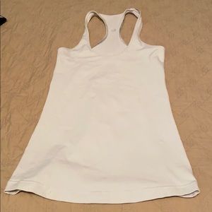 Lululemon cook racer back tank white sz 4